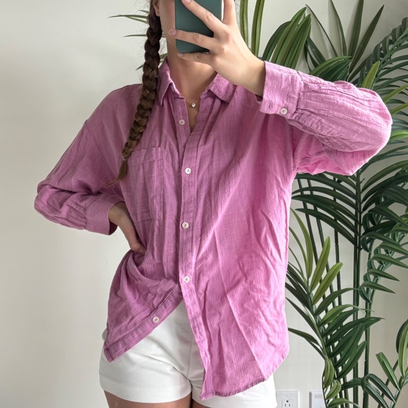 Chemise rose oversize / Oversize pink shirt - Picture 3 of 3